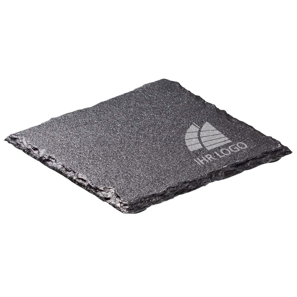 Bierdeckel Untersetzer Schiefer-Platte mit Gravur deines Logos 10x10 cm