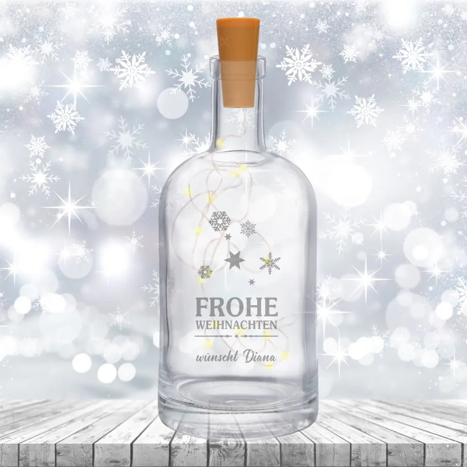 LED Flasche mit persönlichem Gruß oder Name graviert