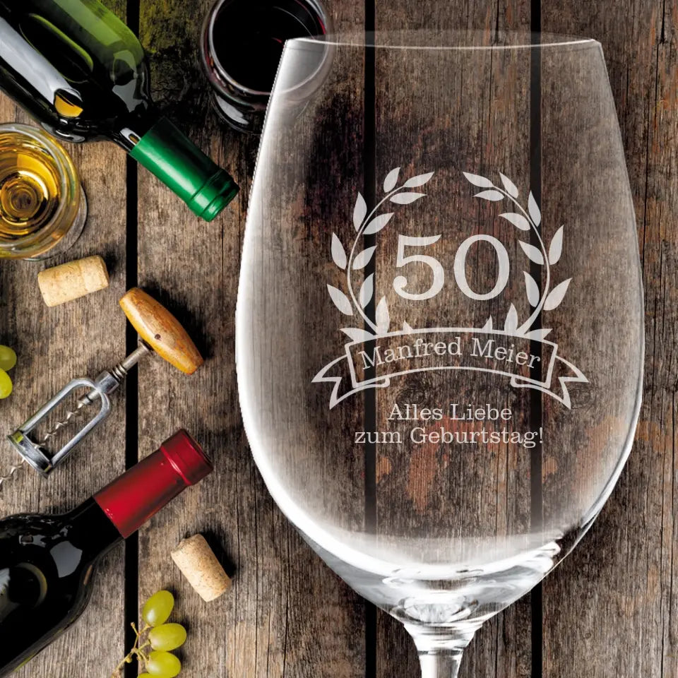 Leonardo Weinglas mit Gravur zum Geburtstag