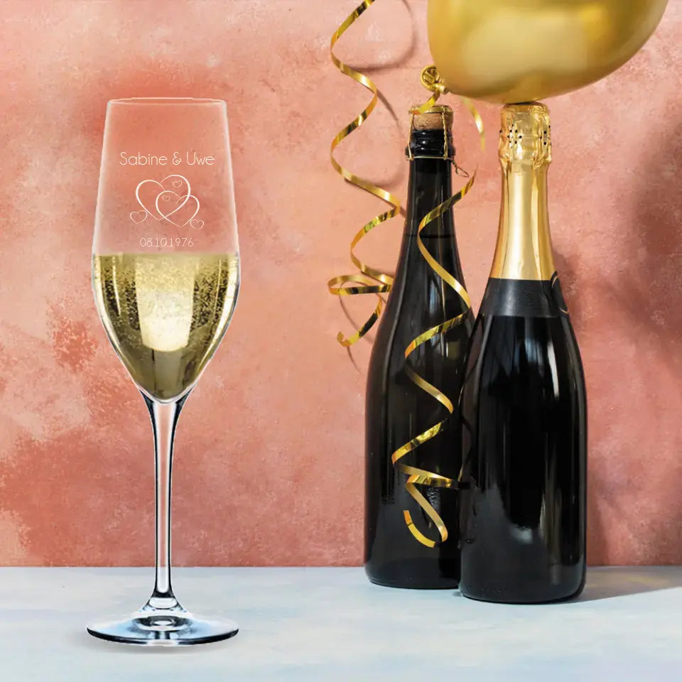 Individuell graviertes Sektglas zur Hochzeit