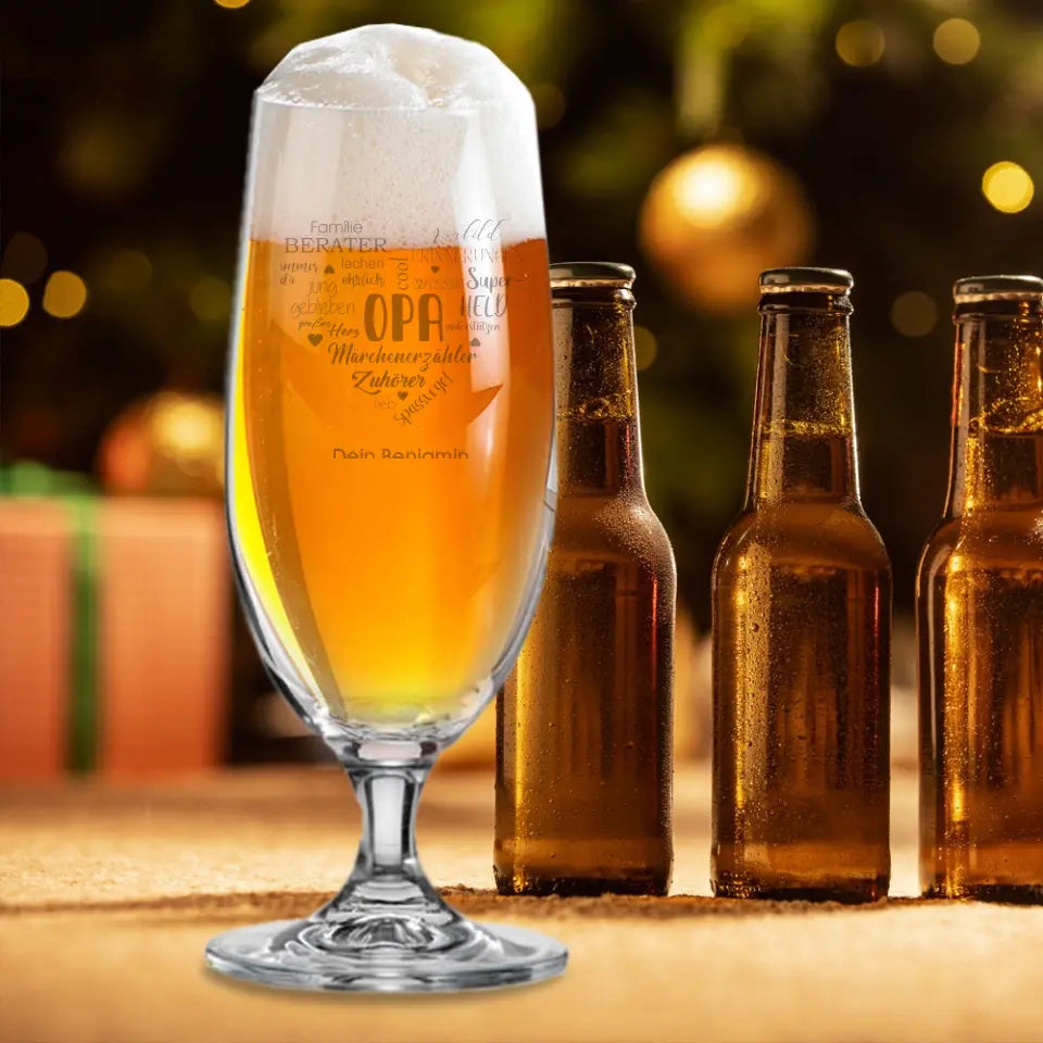 Tolles Bierglas mit individueller Gravur für Freunde und Familie