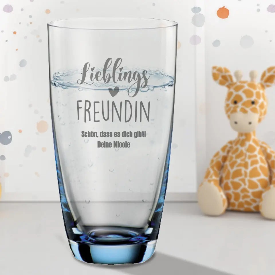 Trinkglas / Saftglas Colori verschiedene Farben Familie & Freunde - Geschenk zum Muttertag