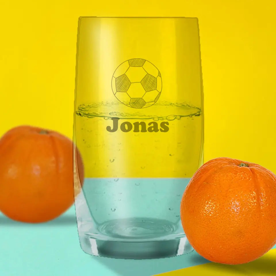 Persönliches Trinkglas / Saftglas für Kinder mit Wunschmotiv graviert