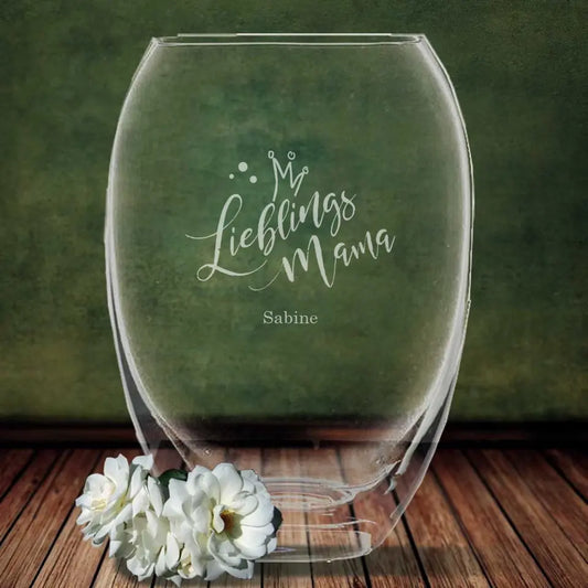 Blumenvase mit Wunschmotiv personalisiert - Geschenk zum Muttertag
