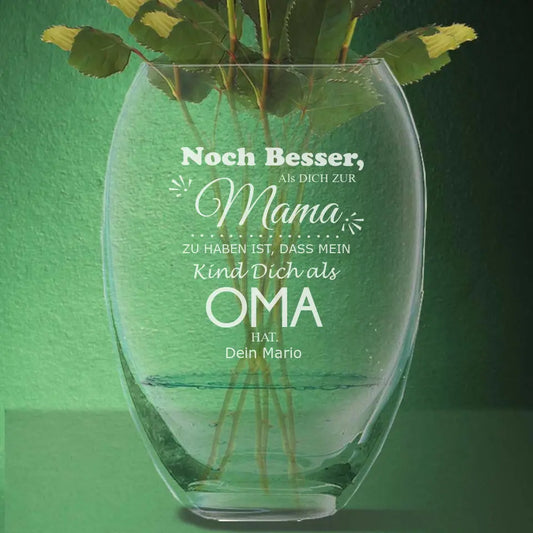 Garvierte Vase mit Wunschgravur - Geschenk zum Muttertag