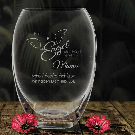 Dekorative Vase mit Gravur - Geschenk zum Muttertag