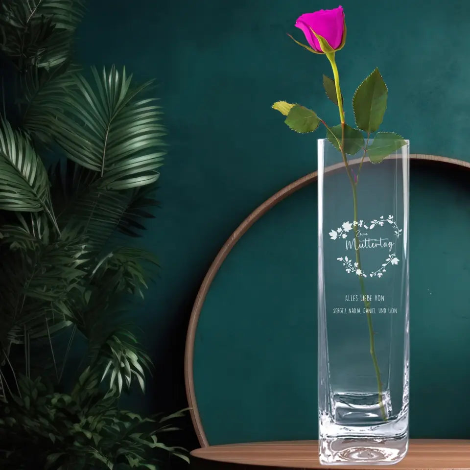 Personalisierte Vase, eine tolle Geschenkidee zum Muttertag
