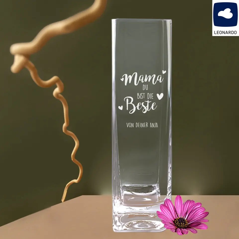 Individuell gravierte Leonardo Vase mit deinem Wunschtext