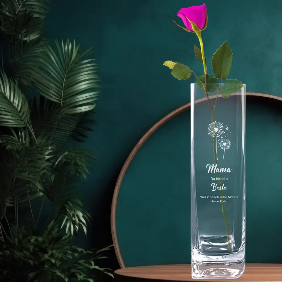Individuell gravierte Vase als Geschenk für den besten Mengen der Welt