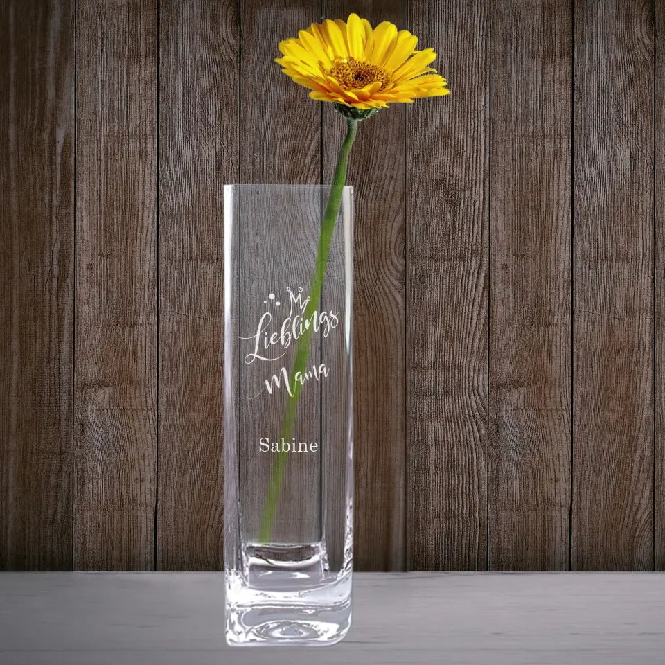 Leonardo Vase mit "Lieblings" Motiv und deinem Namen graviert - Geschenk zum Muttertag