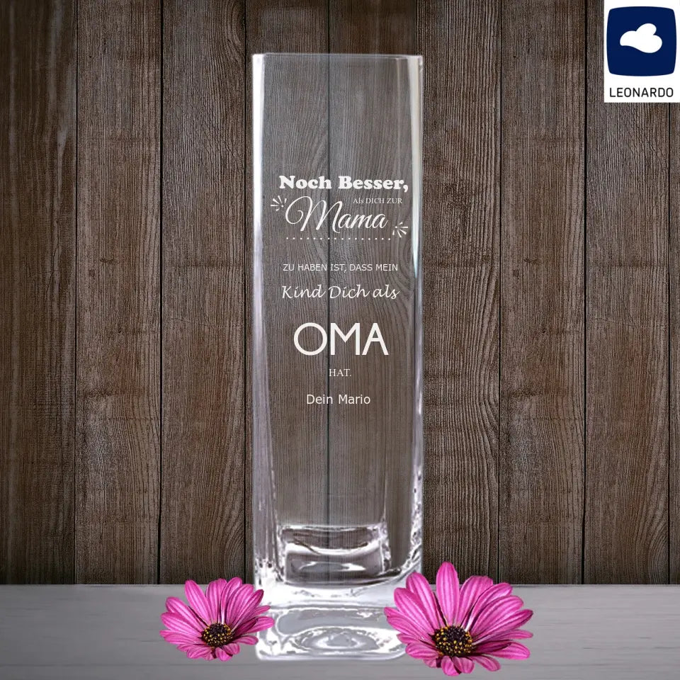 Moderne Vase von Leonardo mit individueller Gravur zum Muttertag