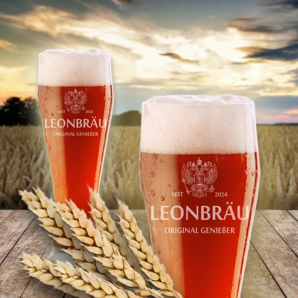 Individuell graviertes Weizenbierglas/ Weißbierglas