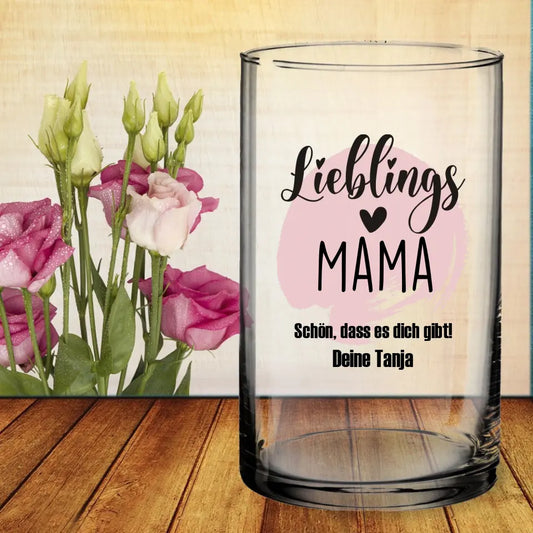 Vase individuell mit deinem Wunschtext bedruckt - perfekt zum Muttertag