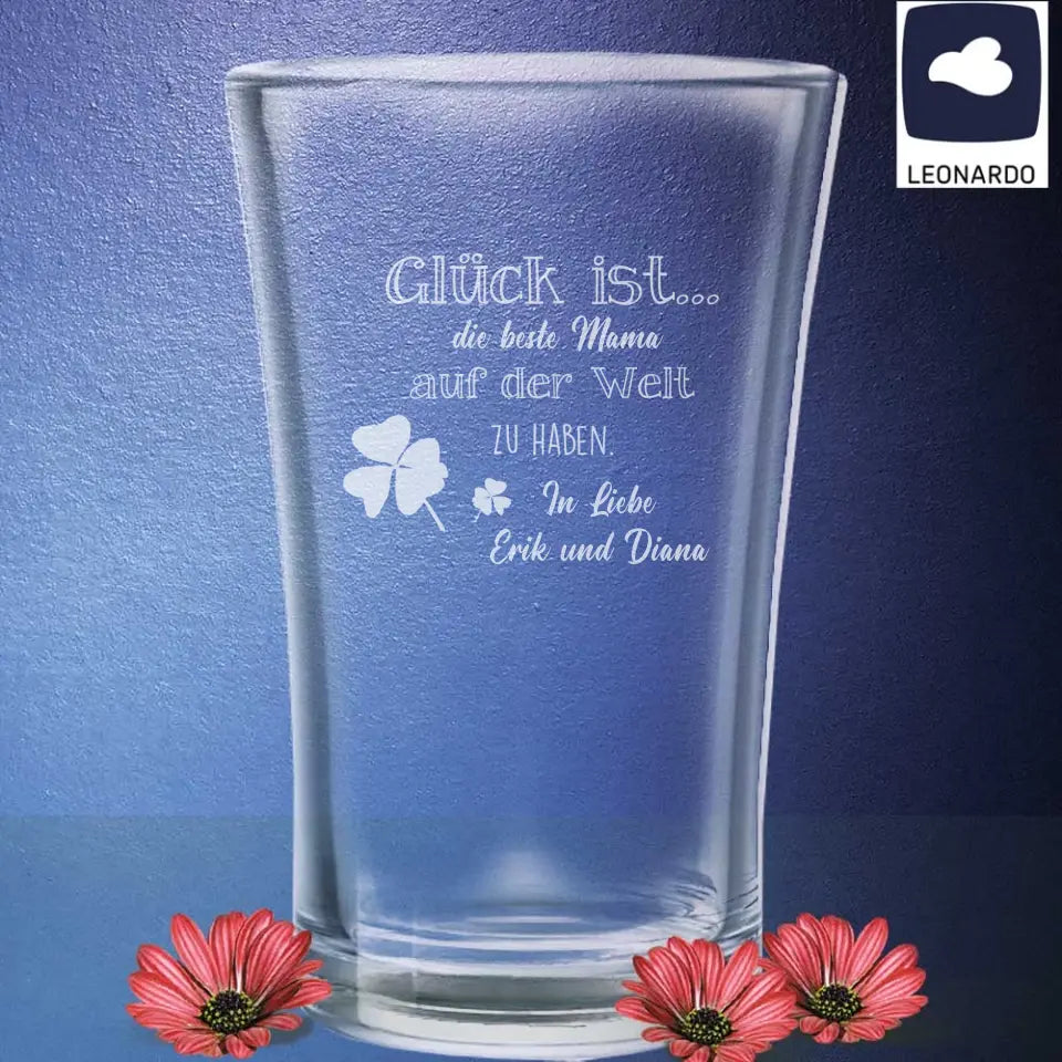 Persönlich gravierte Blumenvase Leonardo Glück ist...