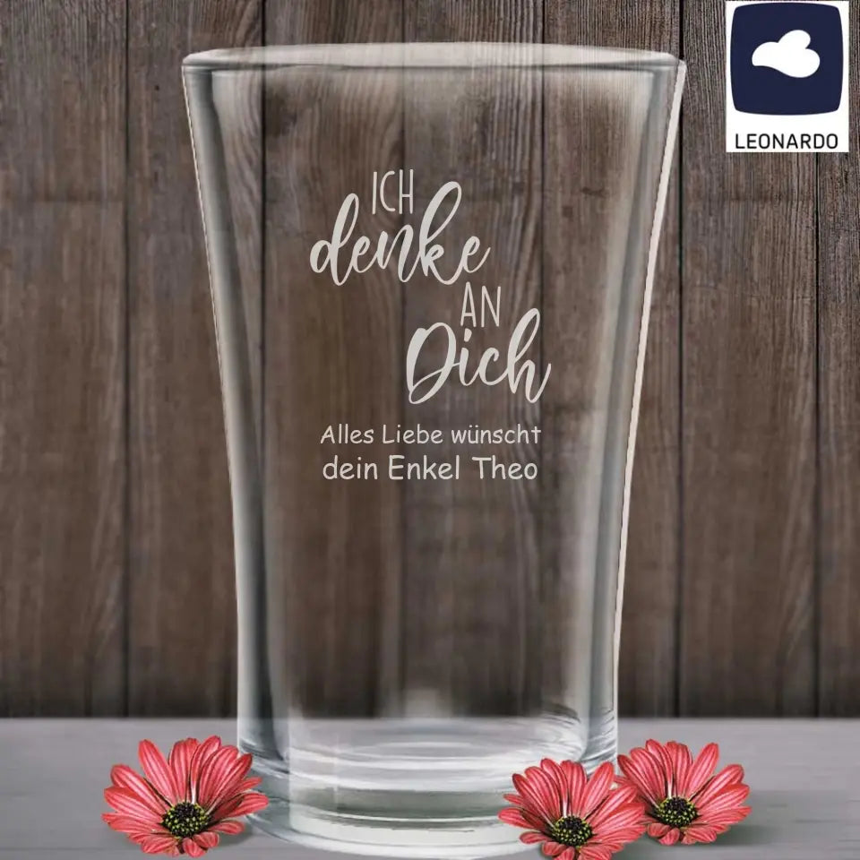Persönliche Vase von Leonardo mit Gravur "Ich denke an dich"