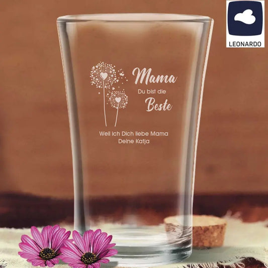 Moderne Vase Leonardo mit persönlicher Namensgravur - Geschenk zum Muttertag