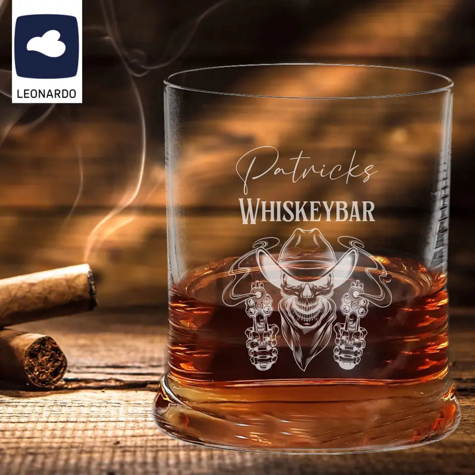 Whisky-Geschenkset Leonardo individuell graviert in geflammter Holzkiste