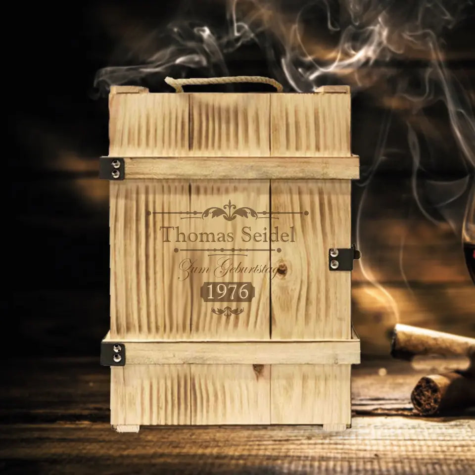 Whisky Geschenkset mit Leonardo Gläsern und Karaffe in Holzbox