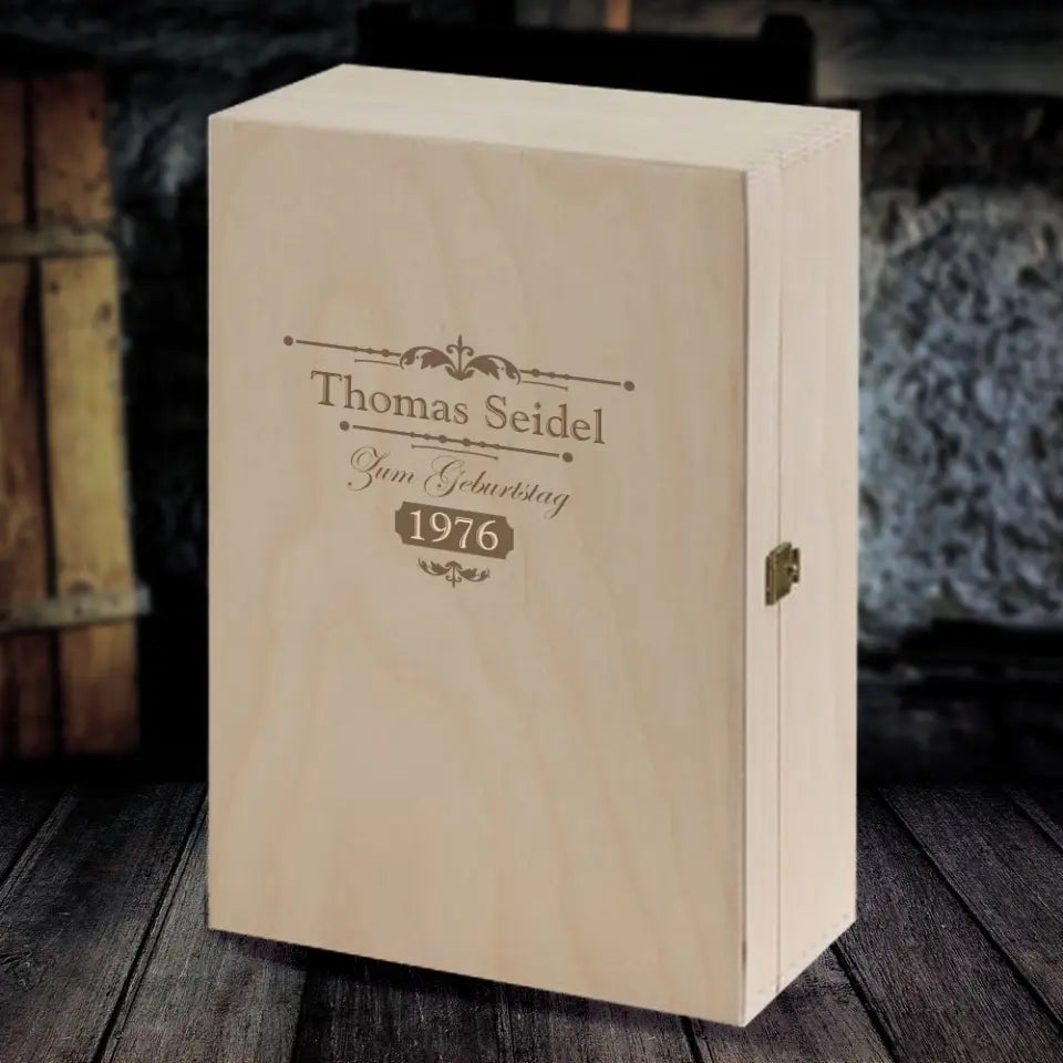 Whisky Geschenkset mit Whiskykaraffe, Leonardo Gläsern und Holzkiste mit Gravur