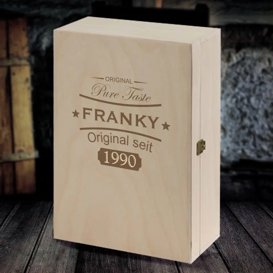 Individuelles Whisky Geschenkset mit Whiskykaraffe, Gläser und Holzkiste