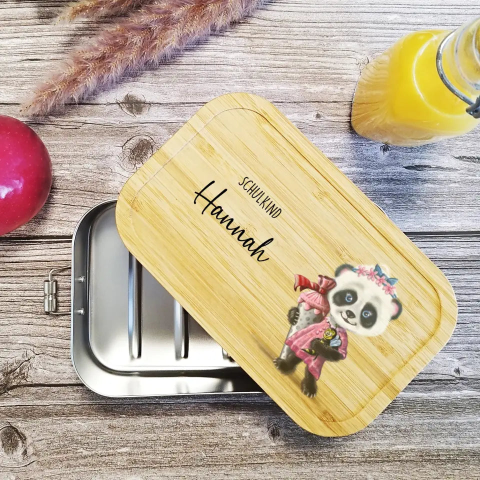 Brotdose, Lunchbox für Mädchen zum Schulanfang mit Namen bedruckt