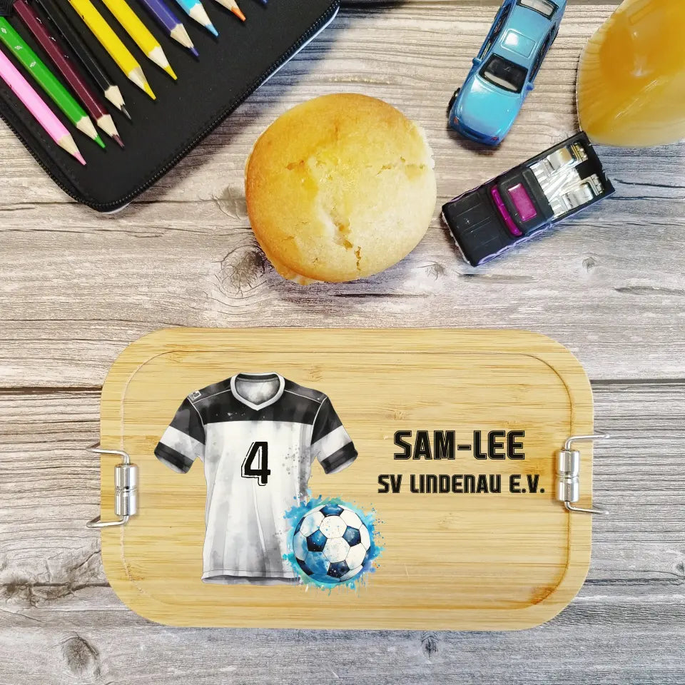 Fußball Brotdose, Lunchbox für Kinder personalisiert