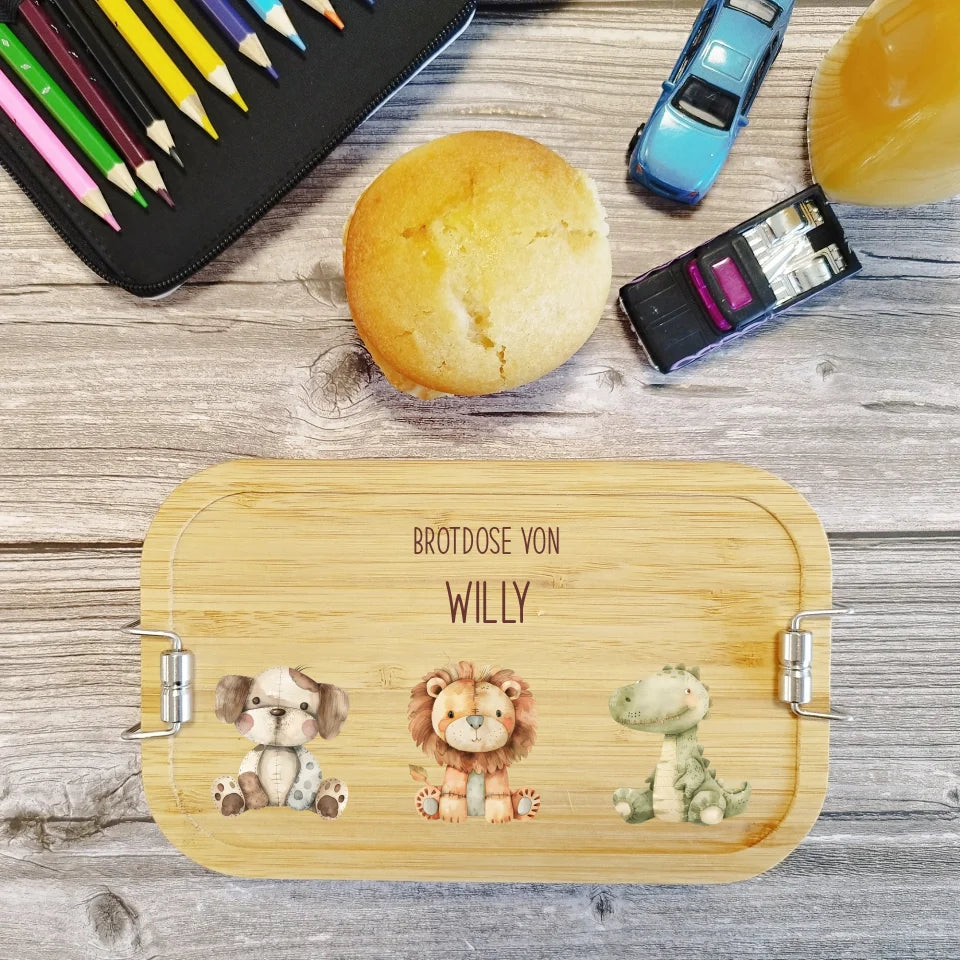 Individuelle Brotdose, Lunchbox für Kinder mit Namen bedruckt