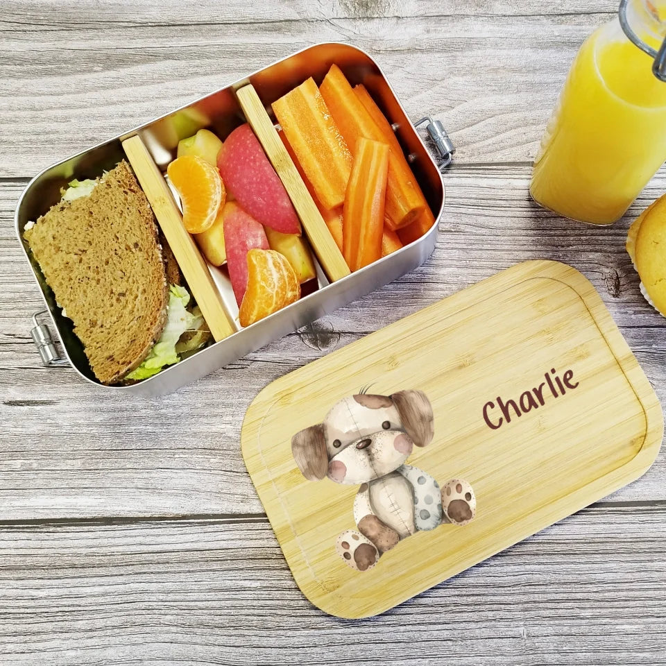 Kinder Brotdose, Lunchbox Edelstahl mit Tieren individuell bedruckt