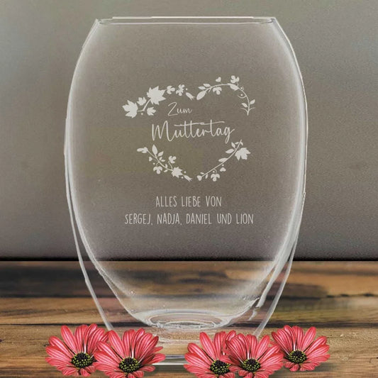 Vase mit Gravur zum Muttertag