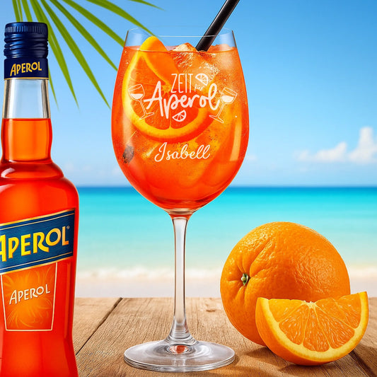 Zeit für Aperol - Aperol Spritz Glas mit deinem Namen graviert