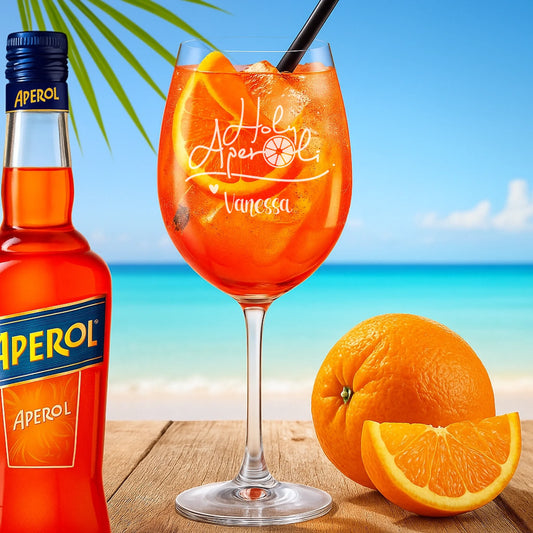 Graviertes Aperol Spritz Glas "Holy Aperoli" mit deinem Wunschnamen