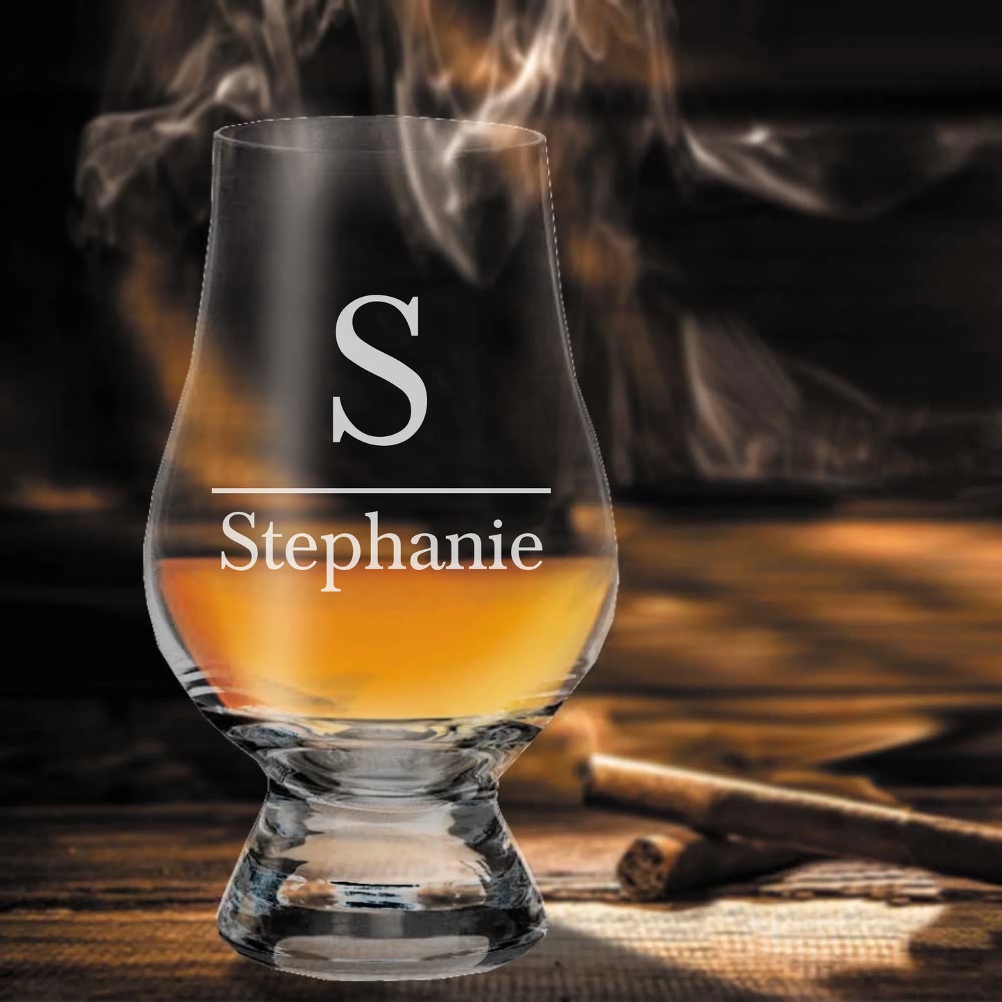Whisky Glas Glencairn mit deinem Namen und Initial graviert