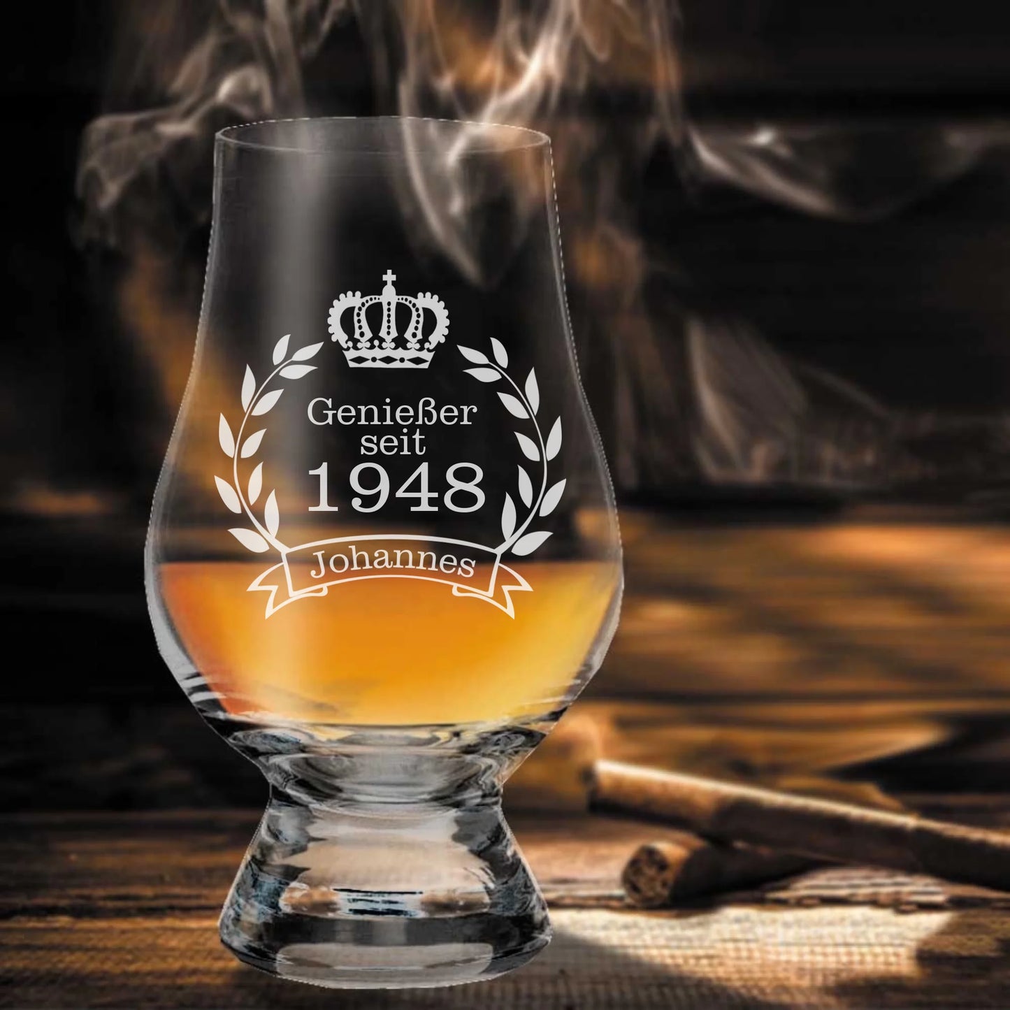 Graviertes Nosing Whiskyglas Glencairn zum Geburtstag