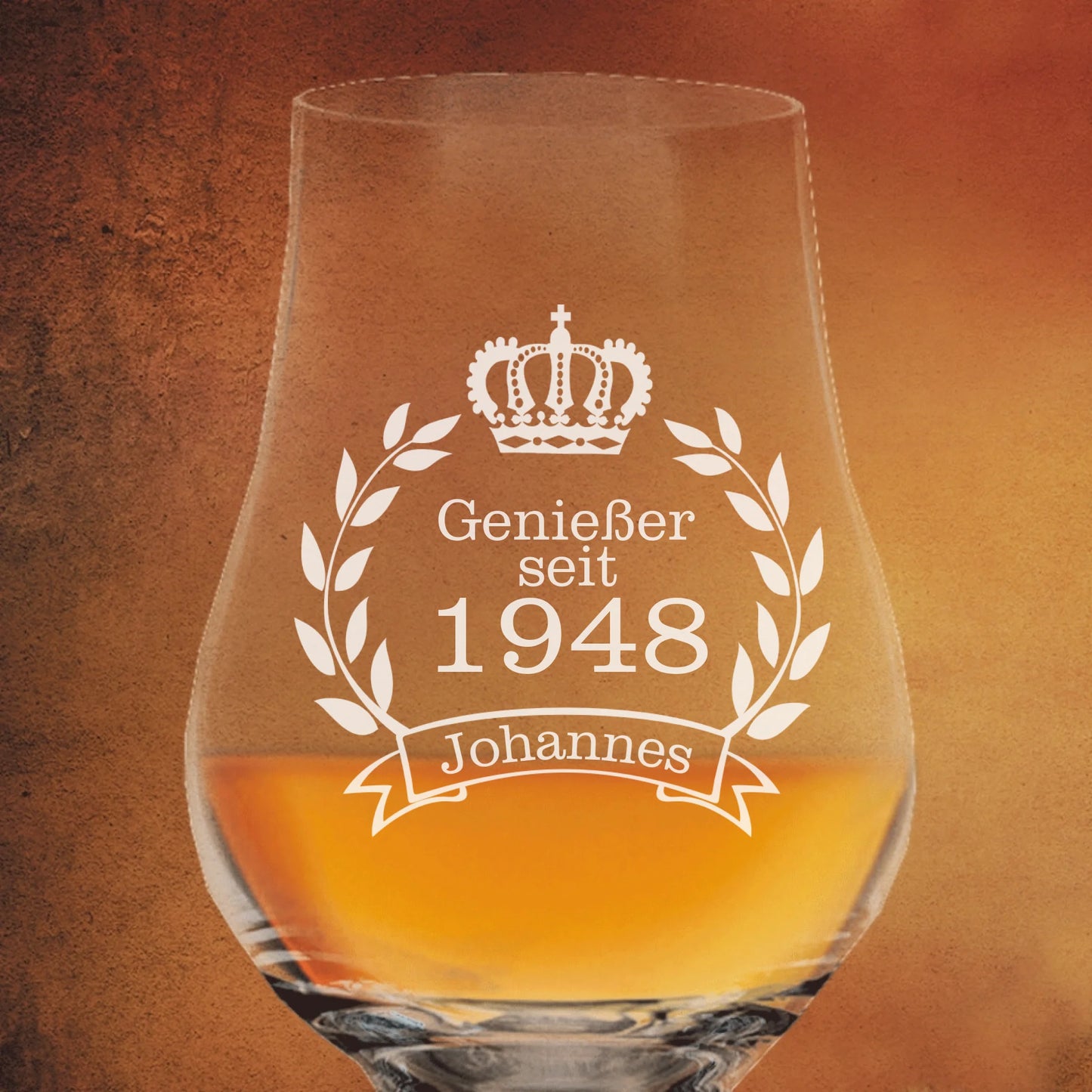Graviertes Nosing Whiskyglas Glencairn zum Geburtstag