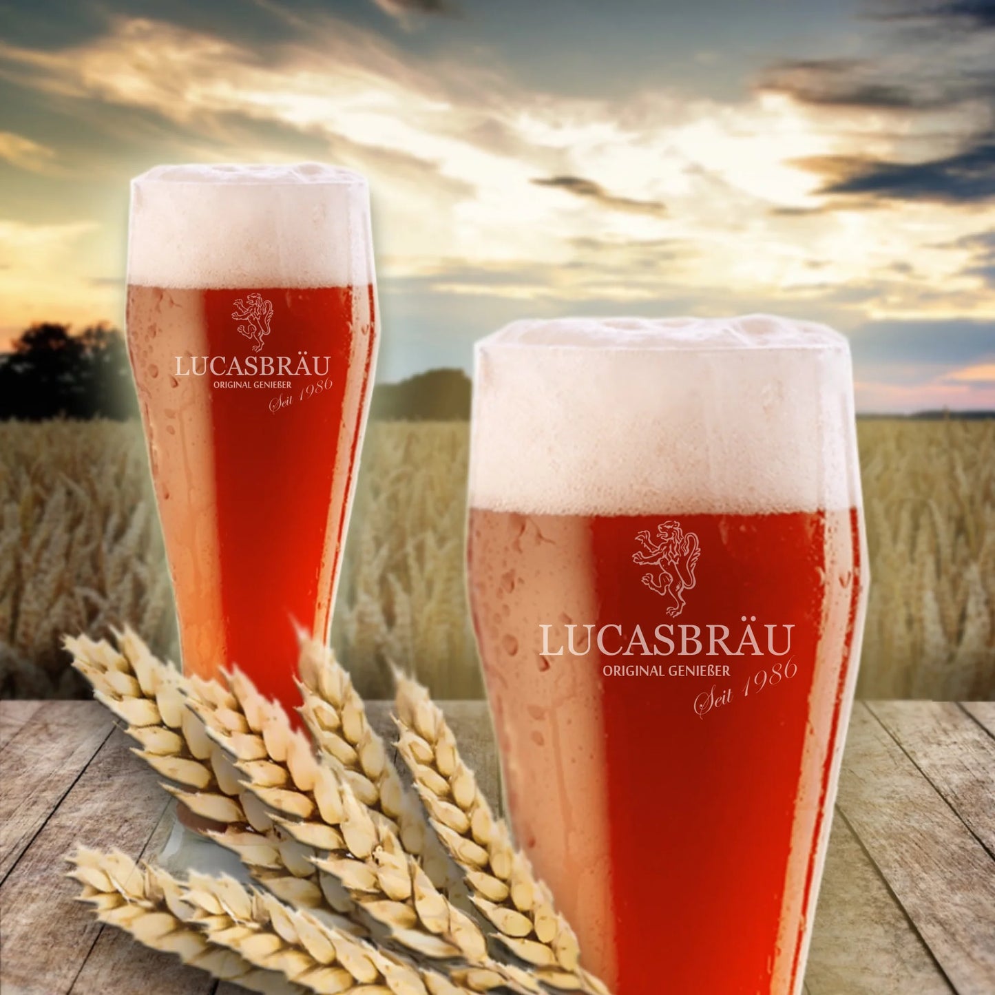 Original Weizenbierglas mit Gravur - Geschenkidee zum Vatertag