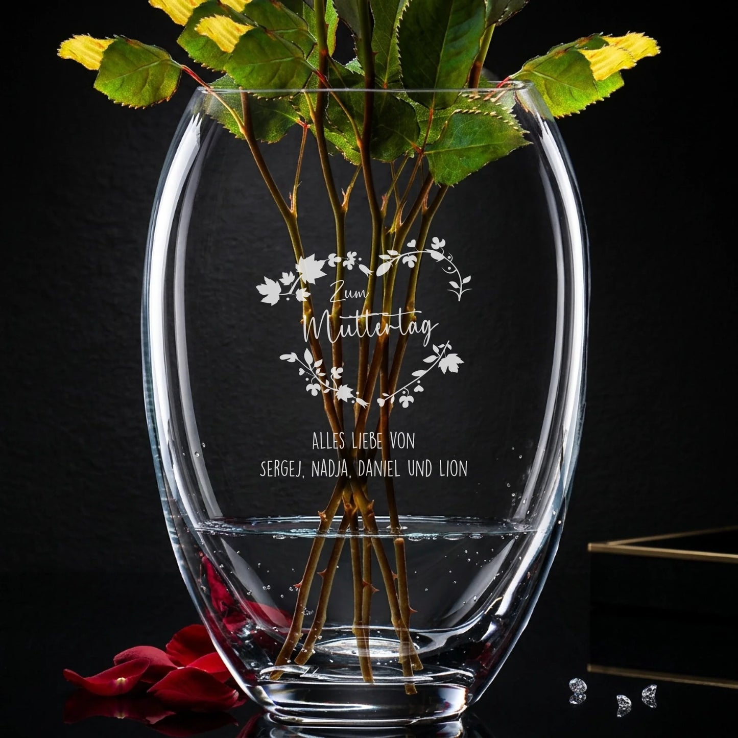 Vase mit Gravur zum Muttertag