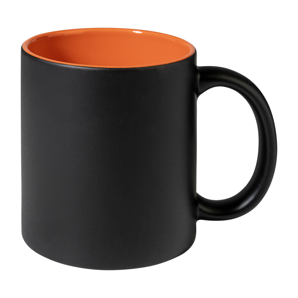 Keramik-Tasse / Lasertasse mit Gravur deines Logos / Designs (zweifarbig, schwarz)