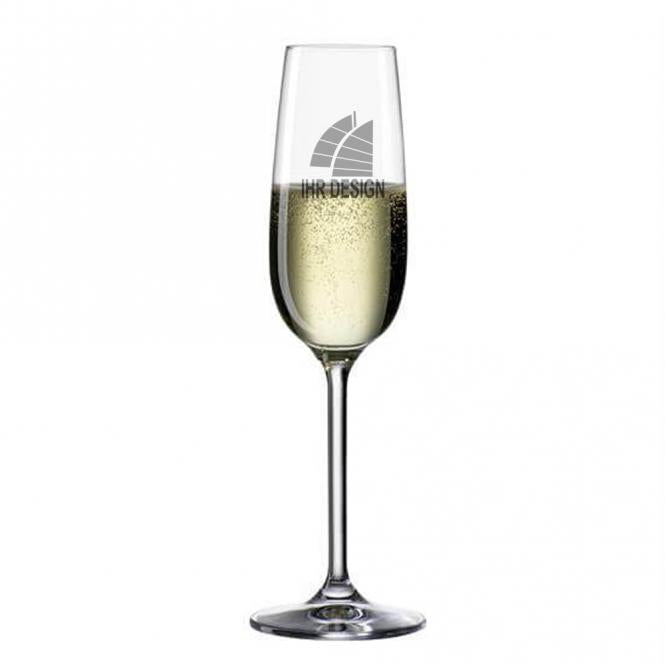 Sektglas / Champagnerkelch mit Gravur deines Logos 190 ml