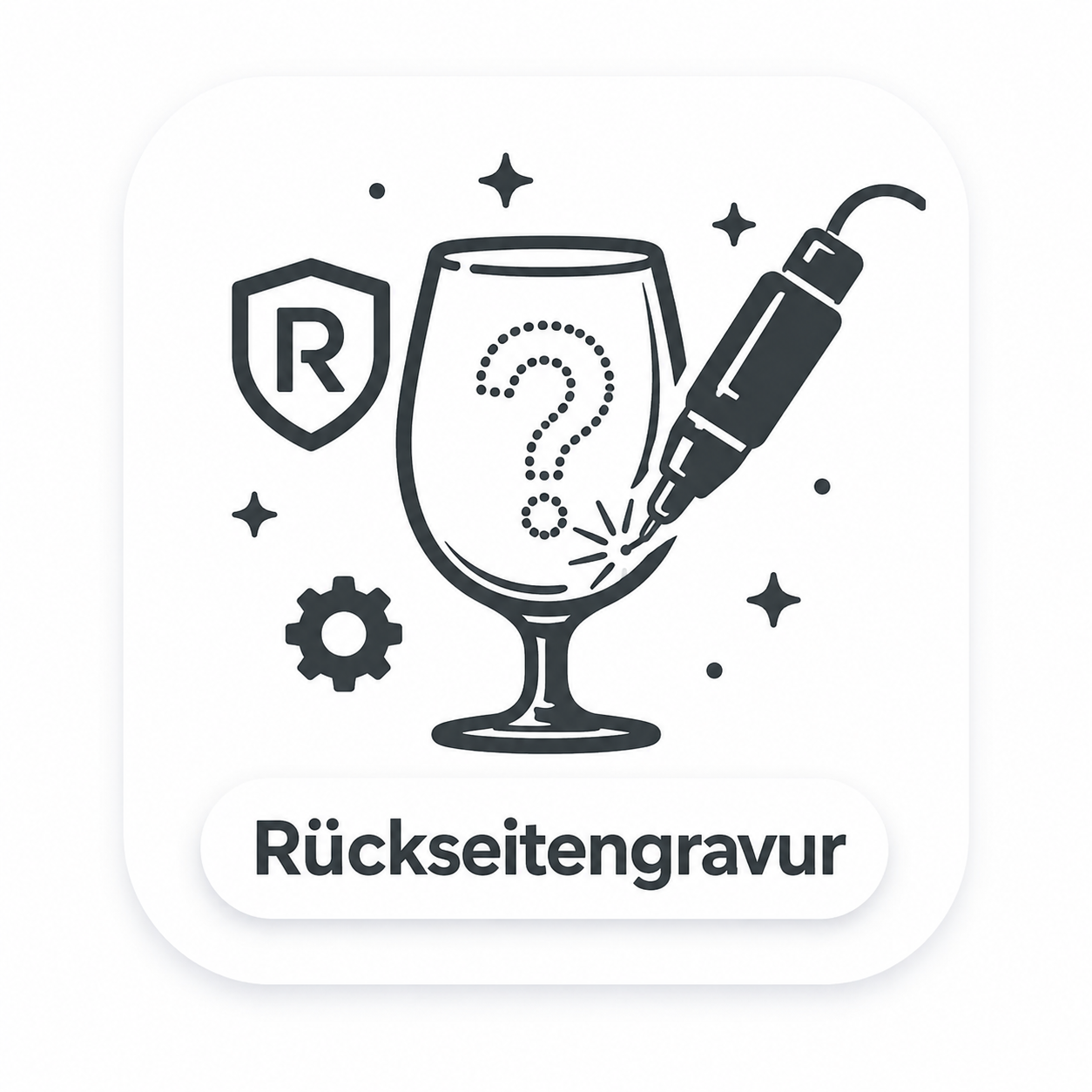 Rückseitengravur auf Gläser ohne Henkel & Untersetzer