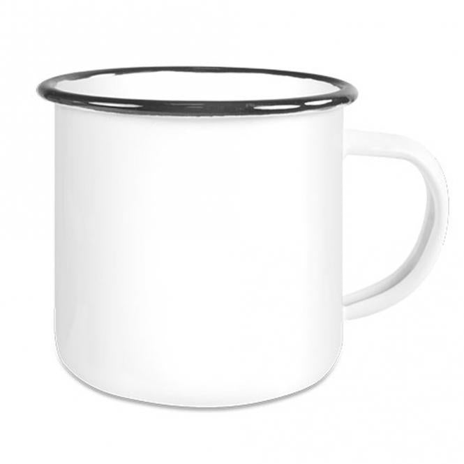 Emaille Tasse / Becher mit Fotodruck deines Logos / Designs (4-farbig)