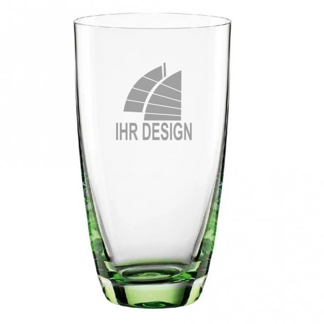 Trinkglas / Saftglas Colori mit Gravur deines Logos - grün