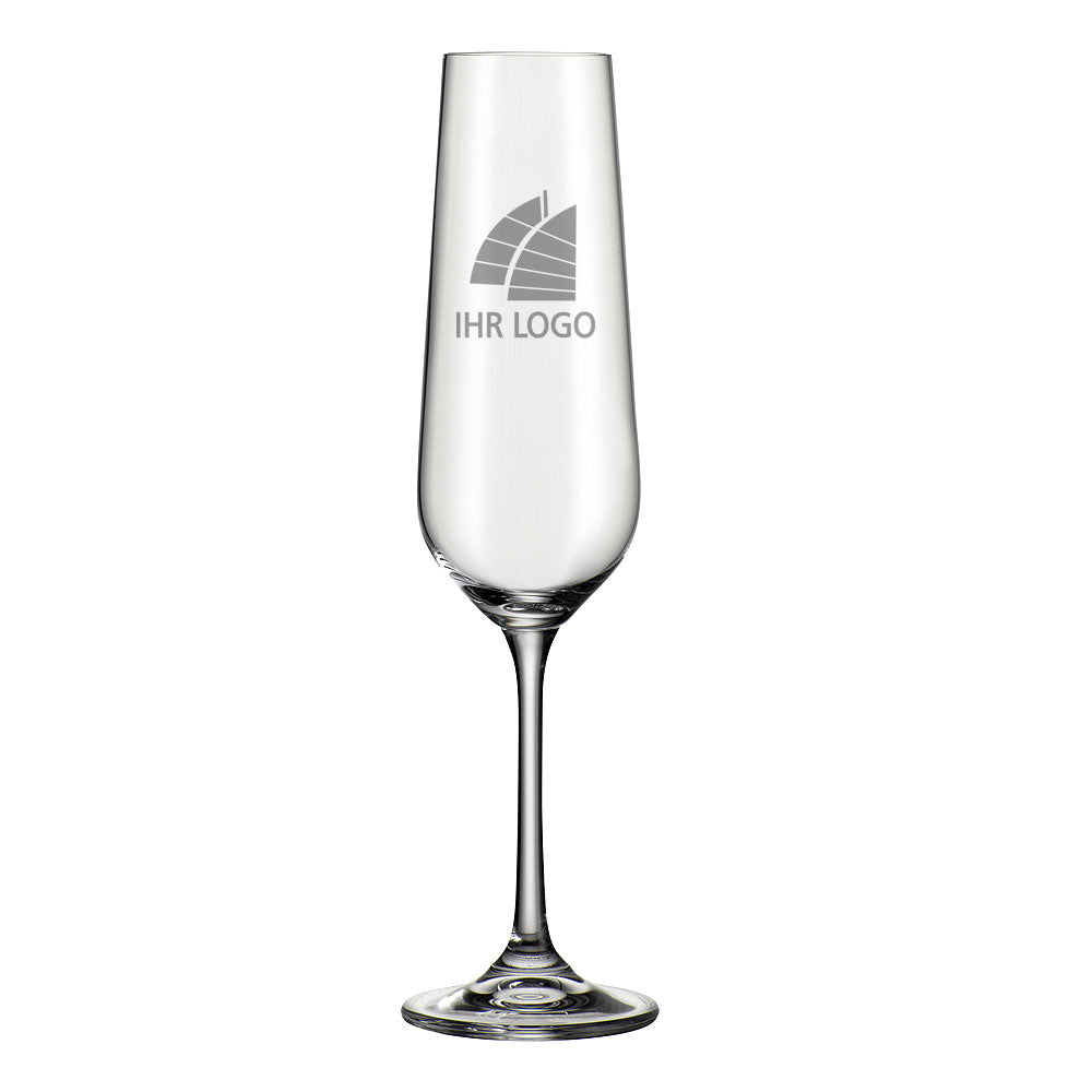 Sektglas / Champagnerkelch mit Gravur deines Logos 220 ml