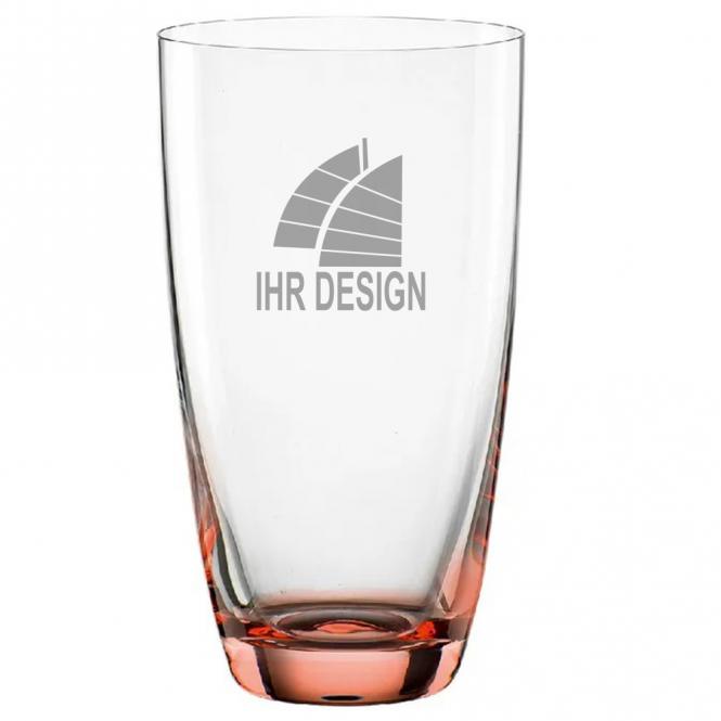 Trinkglas / Saftglas Colori mit Gravur deines Logos - rot