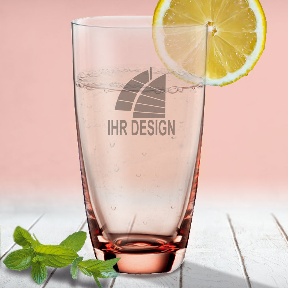 Trinkglas / Saftglas Colori mit Gravur deines Logos - rot