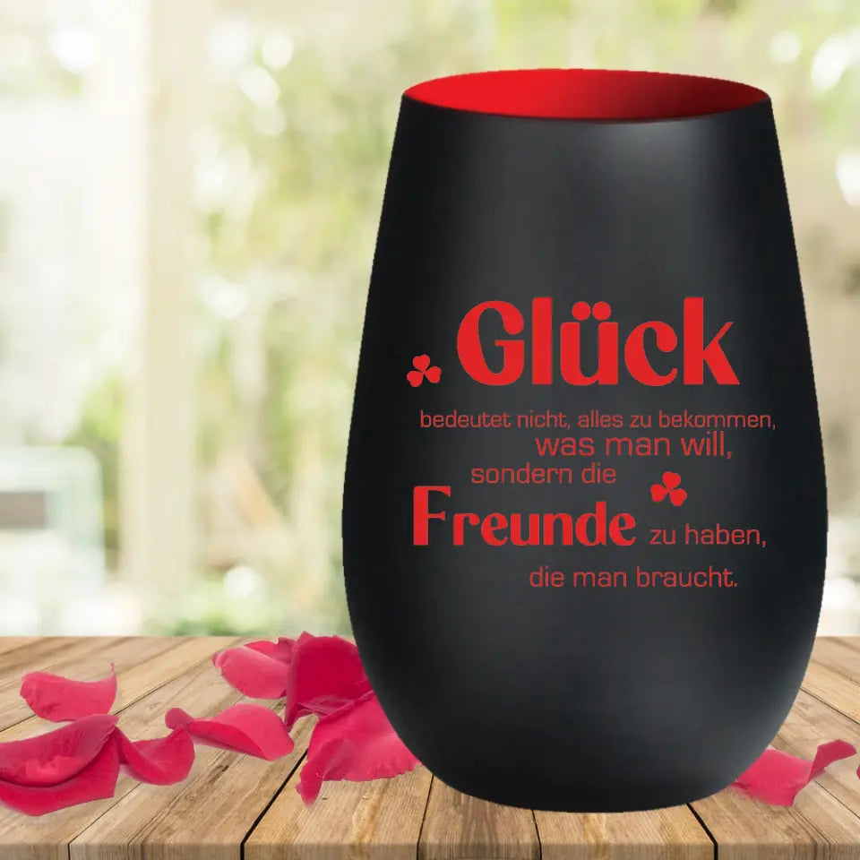 Windlicht graviert für liebe Freunde