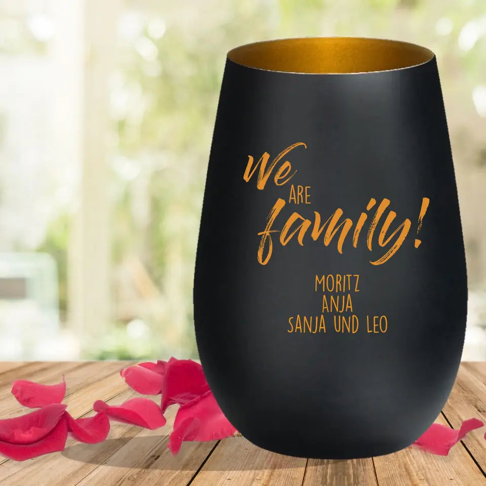 Romantisches Windlicht "Familie" mit persönlicher Gravur - Geschenk zum Muttertag