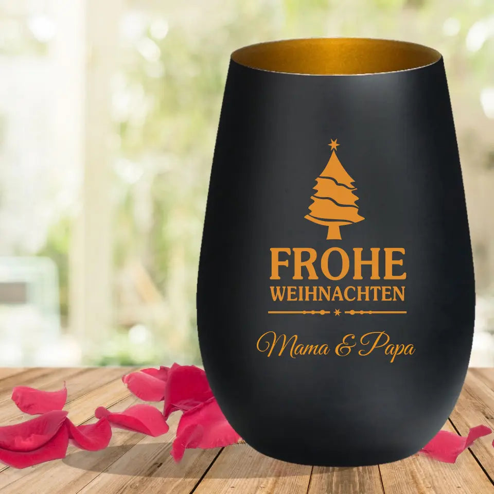 Edles Windlicht mit individueller Gravur als Weihnachtsgeschenk