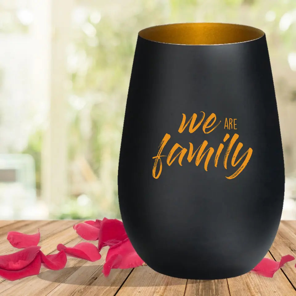 We are family Windlicht mit individueller Gravur deiner Wunschnamen