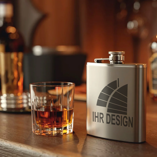 Flachmann mit Gravur deines Logos / Designs