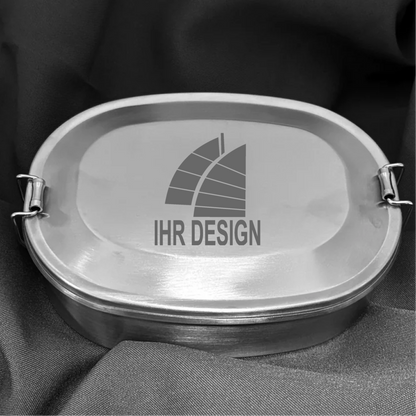 Brotdose aus Edelstahl mit Gravur deines Logos / Designs